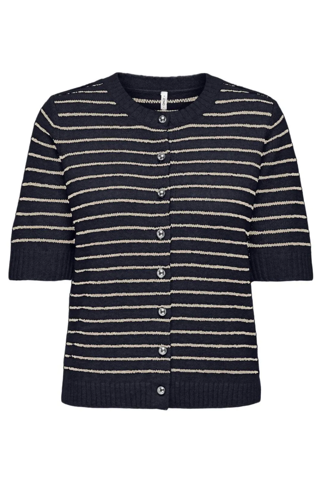 Hot Only Onlchester Life Ss Stripe Cardi Cc Knt 4959812 Night Sky Humus/Mel/Silver Button