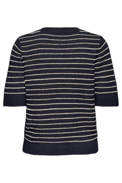 Hot Only Onlchester Life Ss Stripe Cardi Cc Knt 4959812 Night Sky Humus/Mel/Silver Button