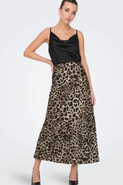 New Only Onlchigo Ankel Satin Skirt 4695412 Light Taupe Leo Energy
