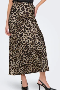 New Only Onlchigo Ankel Satin Skirt 4695412 Light Taupe Leo Energy