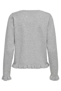 New Only Onlcinderel Ls Frill Cardigan Knt 4979900 Light Grey Melange