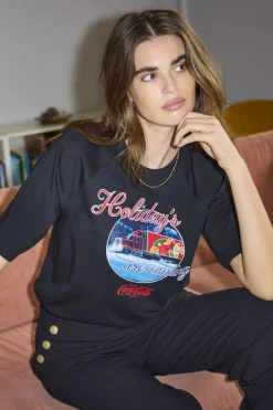 Hot Only Onlcoca Cola Xmas Life S/S Top 4837321 Black Holidays Are Coming