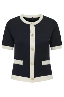 Outlet Only Onlcoco Life Ss Button Cardigan Cc Knt 4772414 Night Sky Birch Contrast