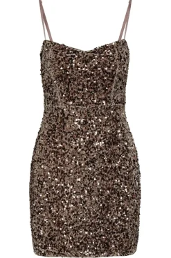 Only Onlconfidence S/L Sequins Tube Dress 4877655 Mountain Trail Mountain Trail Sequins