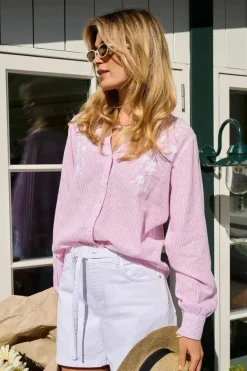 Sale Only Onlcosima L/S Emb Shirt 4957792 Pink Lady W. White Emb