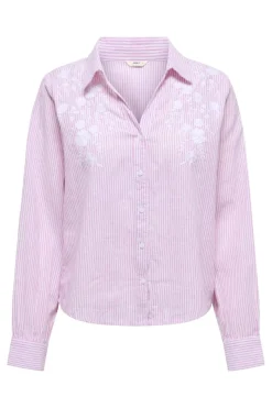 Sale Only Onlcosima L/S Emb Shirt 4957792 Pink Lady W. White Emb