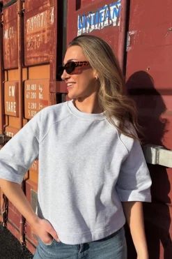 Best Only Onldasie 2/4 O-Neck Raglan Ub Swt 4918537 Light Grey Melange