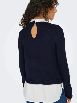 Clearance Only Onldolly Ls Woven Mix Pearl Pull Cc Knt 4854038 Night Sky W. Cloud Dancer Woven Mix