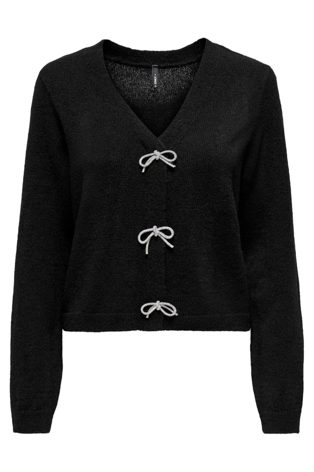 New Only Onldonna Ls V-Neck Pullover Knt 4946417 Black Bling Bows