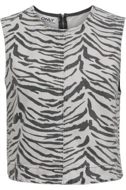 Outlet Only Onldorsi Sl Zebra Top Sik 4838986 Light Grey Denim Zebra