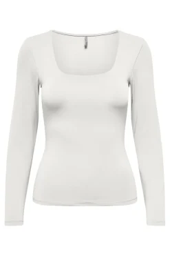 Sale Only Onlea L/S 2-Way Deep Neck Top 4372228 Cloud Dancer