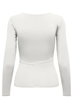Sale Only Onlea L/S 2-Way Deep Neck Top 4372228 Cloud Dancer
