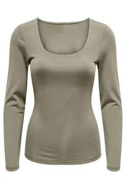 Only Onlea L/S 2-Way Deep Neck Top 4575951 Spray Green
