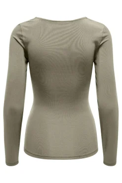 Only Onlea L/S 2-Way Deep Neck Top 4575951 Spray Green