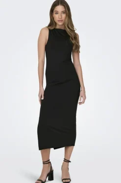 Only Onlea S/L Long Slit Dress Now 4423088 Black