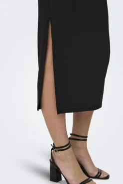 Only Onlea S/L Long Slit Dress Now 4423088 Black