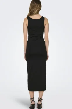 Only Onlea S/L Long Slit Dress Now 4423088 Black