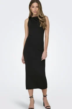 Only Onlea S/L Long Slit Dress Now 4423088 Black