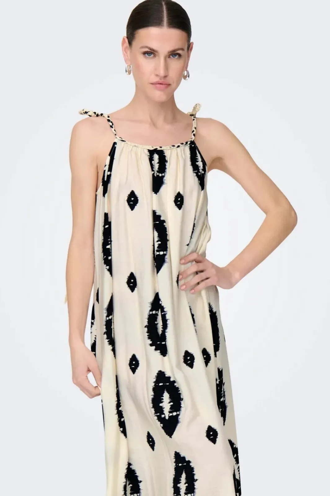 Online Only Onlelanor Sl Braid Ankel Dress 4772943 Cloud Dancer W Black