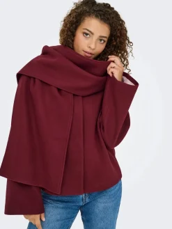 New Only Onlelba Life Scarf Jacket Cc 4852333 Cabernet W.Rose Lining