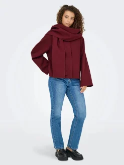 New Only Onlelba Life Scarf Jacket Cc 4852333 Cabernet W.Rose Lining