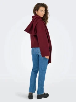 New Only Onlelba Life Scarf Jacket Cc 4852333 Cabernet W.Rose Lining