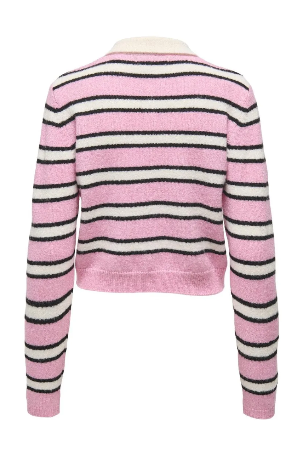 Online Only Onlelie Ls Polo Pullover Knt 4960030 Birch Sea Pink/Black/Blackbuttons