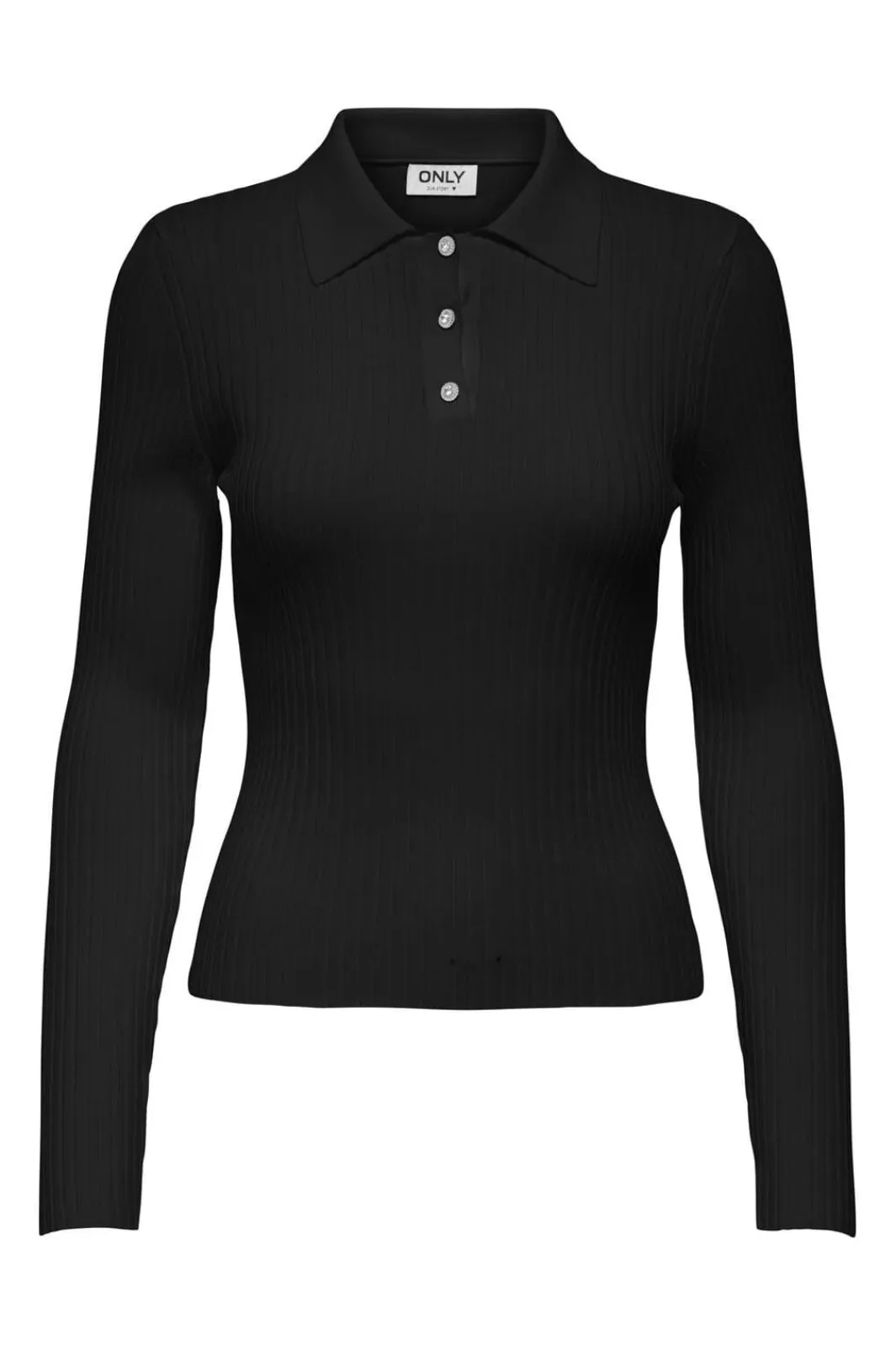 Discount Only Onlelisa L/S Rib Polo Knt 4830989 Black