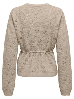 New Only Onlelke Life Ls Cardigan Cc Knt 5049514 Oxford Tan Silver Heart Button