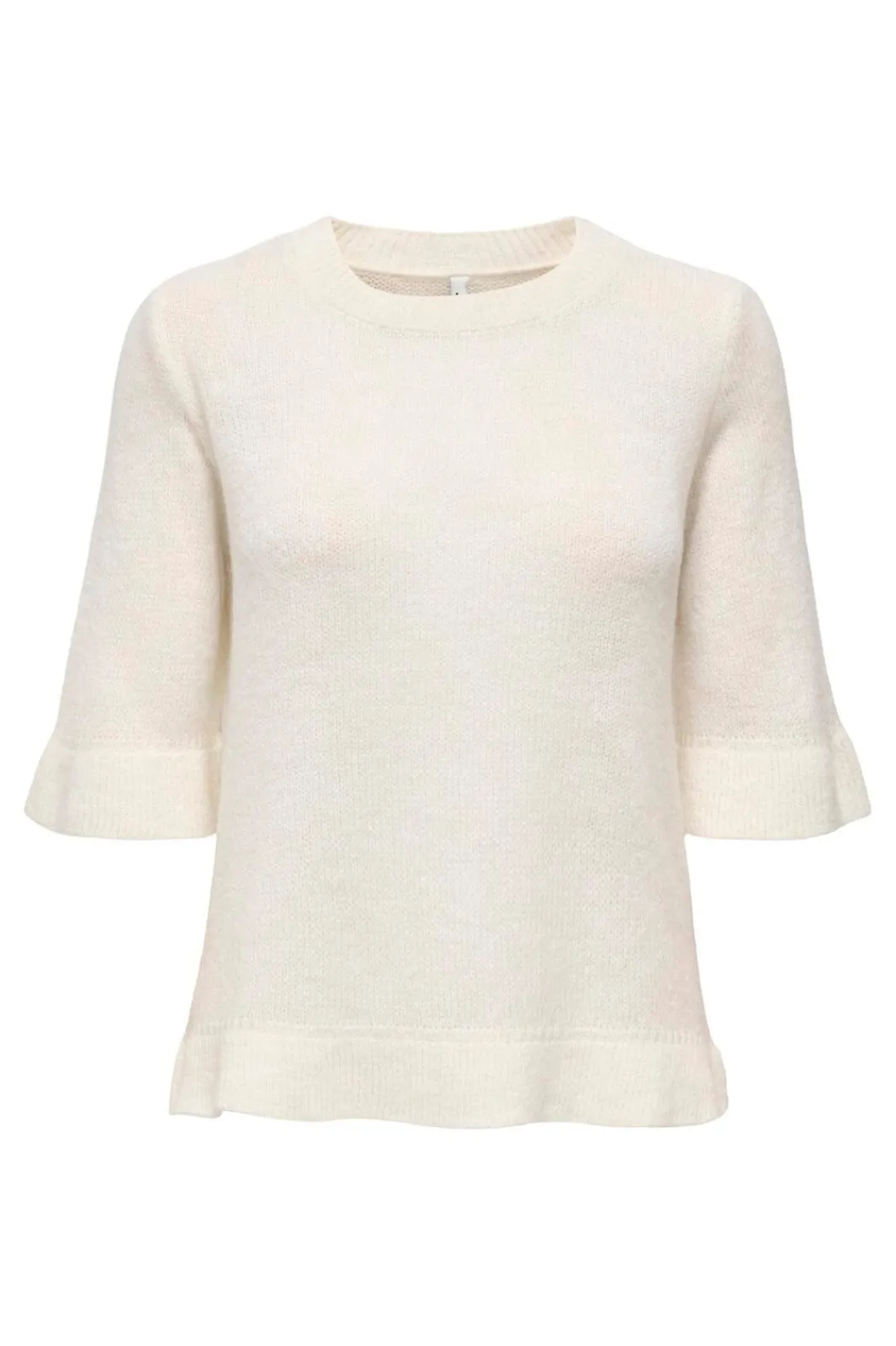 Online Only Onlella Ss Frill O-Neck Knt 4992506 Birch Melange