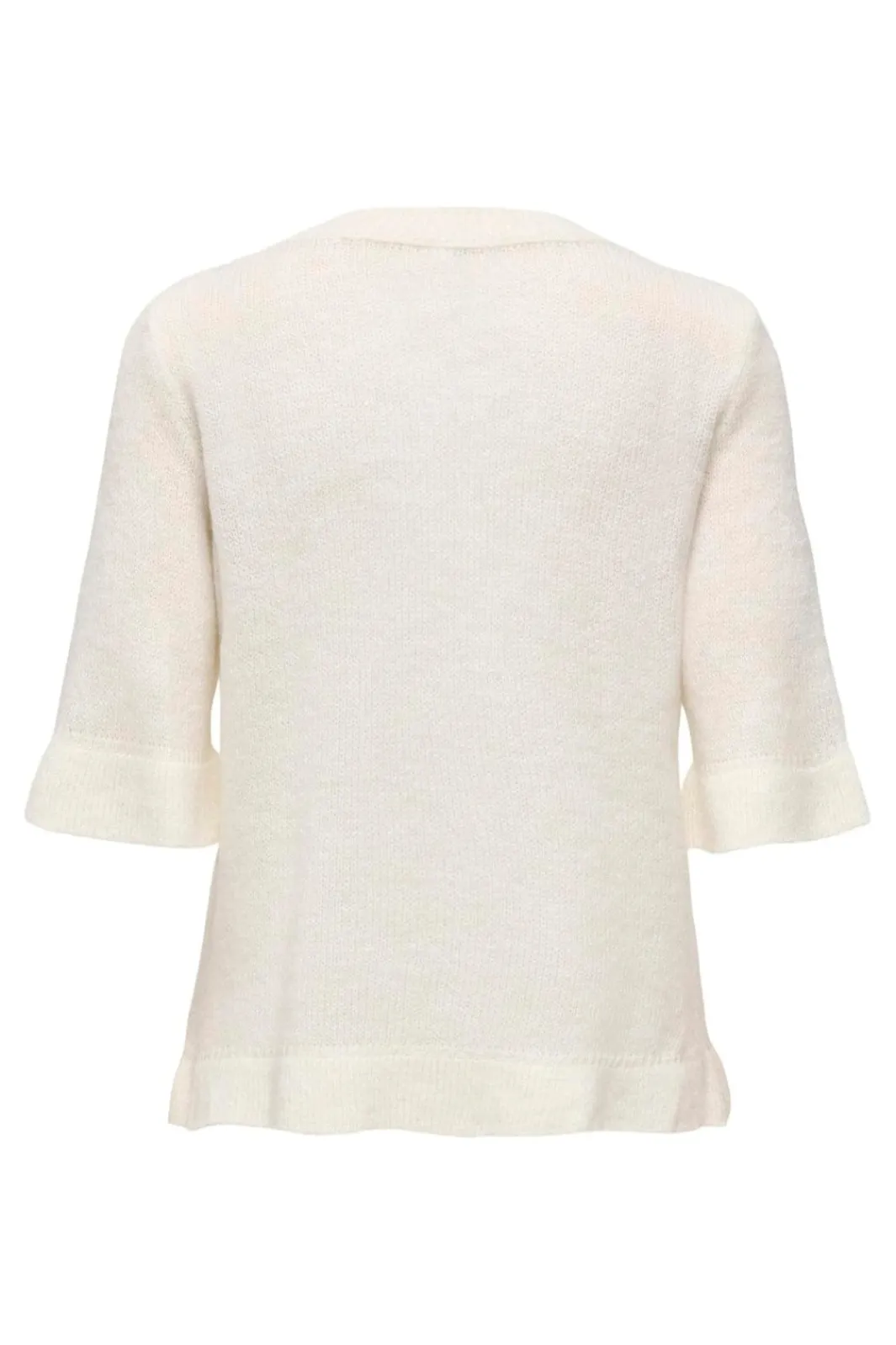 Online Only Onlella Ss Frill O-Neck Knt 4992506 Birch Melange