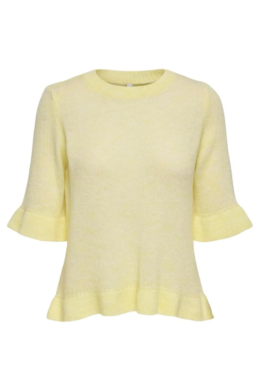 New Only Onlella Ss Frill O-Neck Knt 4992505 Sunlight Melange