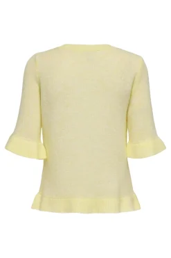 New Only Onlella Ss Frill O-Neck Knt 4992505 Sunlight Melange