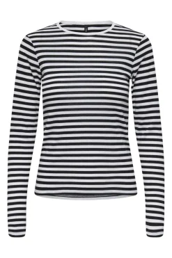 Sale Only Onlelli L/S Rib Top 5024615 Black White