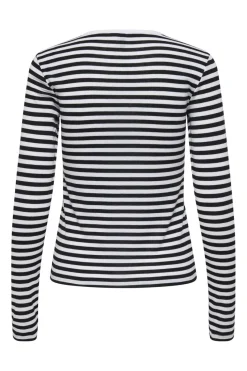 Sale Only Onlelli L/S Rib Top 5024615 Black White