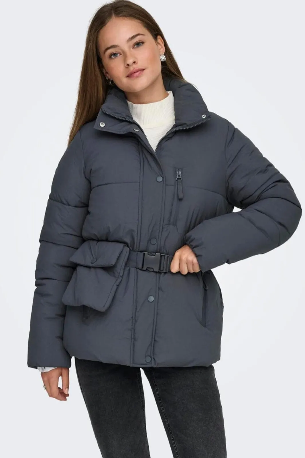 Discount Only Onlellie Pouch Puffer Jacket 4851978 Blackened Pearl
