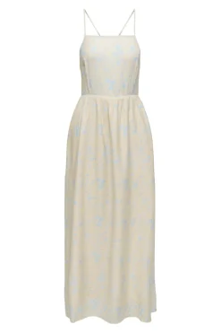 Discount Only Onleloise Maxi Strap Dress Ox 4973305 Ecru Cashemere Blue Flower