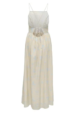 Discount Only Onleloise Maxi Strap Dress Ox 4973305 Ecru Cashemere Blue Flower