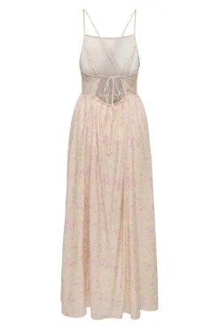 Clearance Only Onleloise Maxi Strap Dress Ox 4973306 Ecru Pale Pink Flowers