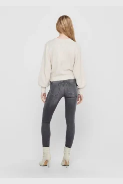Online Only Onlelsa L/S Pullover Knt 3493207 Pumice Stone W. White Melange