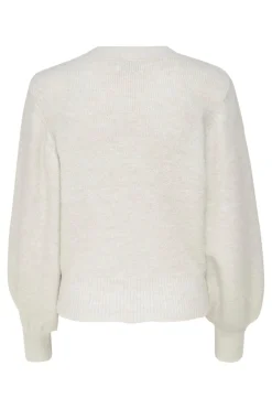 Online Only Onlelsa L/S Pullover Knt 3493207 Pumice Stone W. White Melange