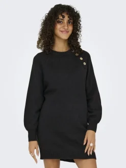 Outlet Only Onlemma Life Ls Button Onec Dress Cc Knt 4853473 Black Gold Button