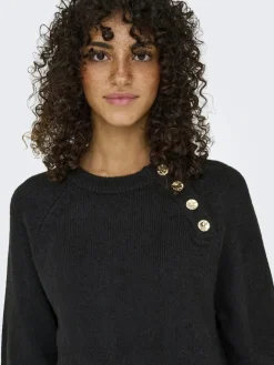 Outlet Only Onlemma Life Ls Button Onec Dress Cc Knt 4853473 Black Gold Button