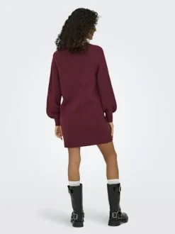 New Only Onlemma Life Ls Button Onec Dress Cc Knt 4853471 Cabernet Melange/Gold Button