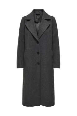Online Only Onlemma Life Reg. Long Coat 4419727 Dark Grey Melange