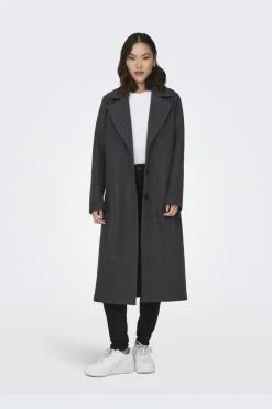 Online Only Onlemma Life Reg. Long Coat 4419727 Dark Grey Melange