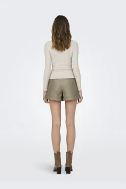 Clearance Only Onlemma L/S High Neck Top 3996013 Pumice Stone Melange