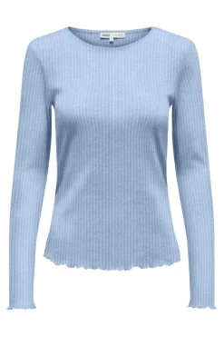 Clearance Only Onlemma L/S Rib Basic Top 4963372 Kentucky Blue