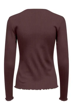 Best Only Onlemma L/S Rib Basic Top 4963370 Decadent Chocolate