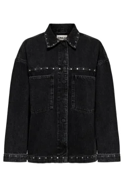 New Only Onlemmie L/S Studded Shirt Azg 4926859 Washed Black